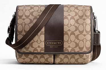 COACH HERITAGE STRIPE MAP BAG F70590